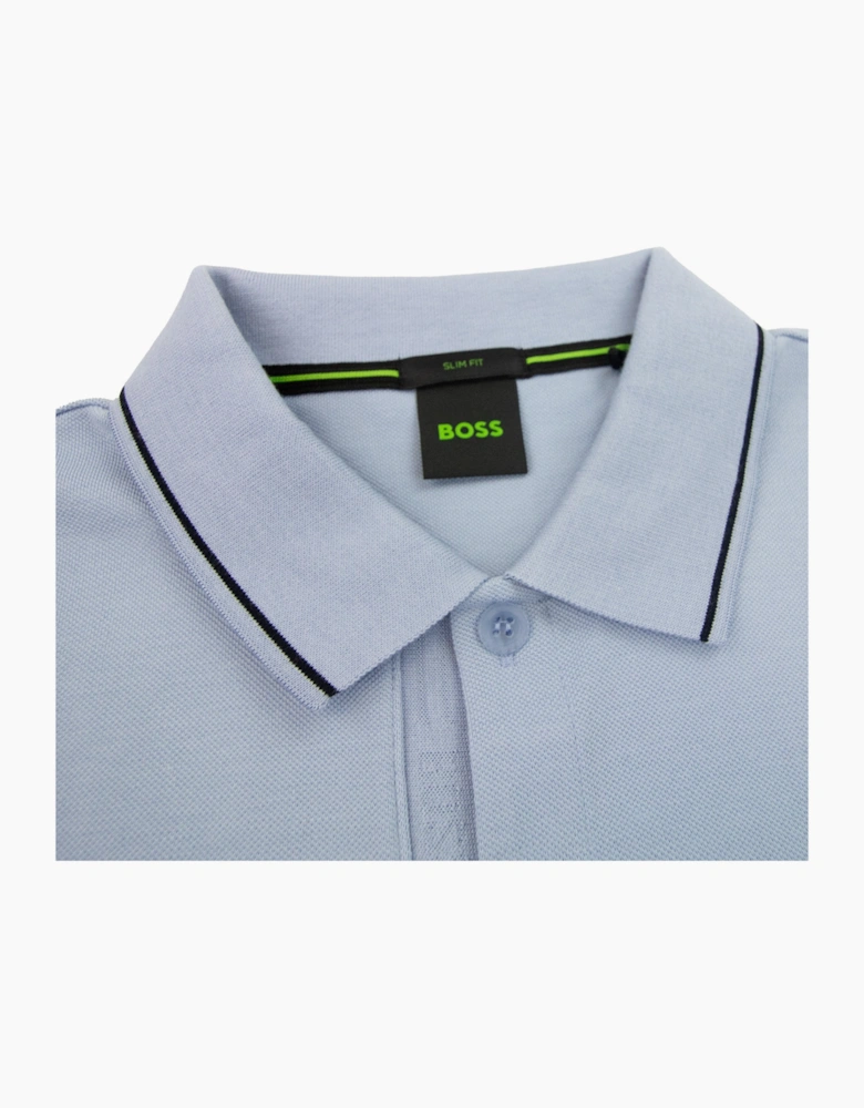 Hugo Boss Paule 4 Slim Fit Branded Placket Polo Light Blue 498
