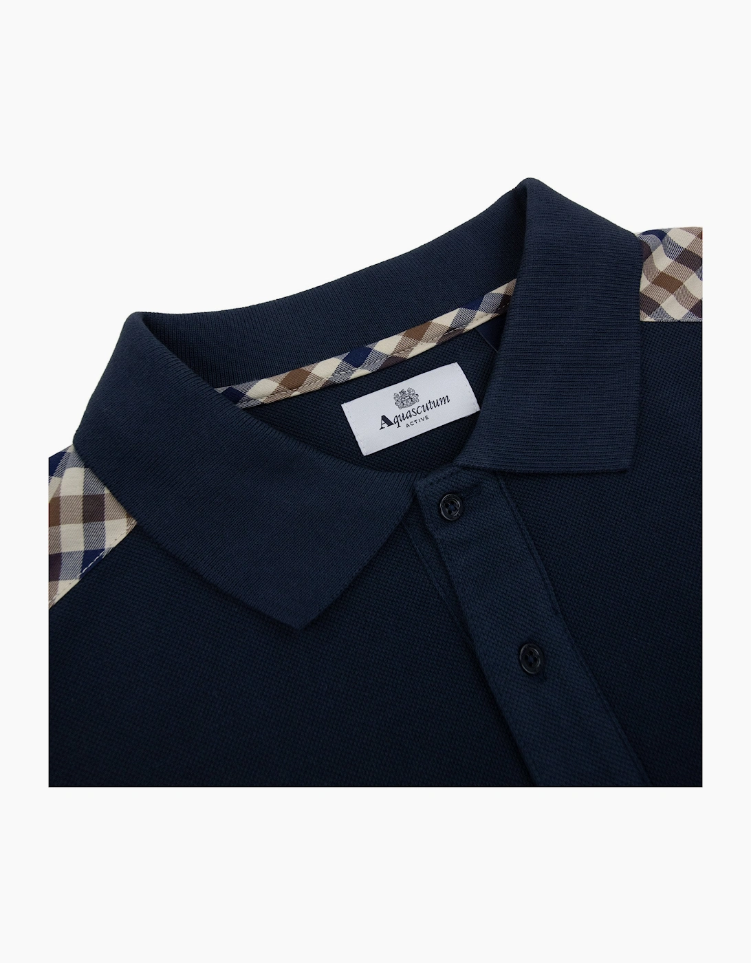 Aquascutum Stripes Piquet L/s Polo Navy 11