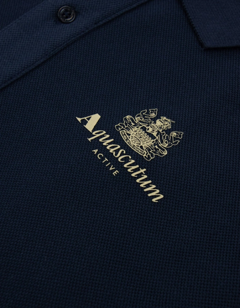 Aquascutum Stripes Piquet L/s Polo Navy 11