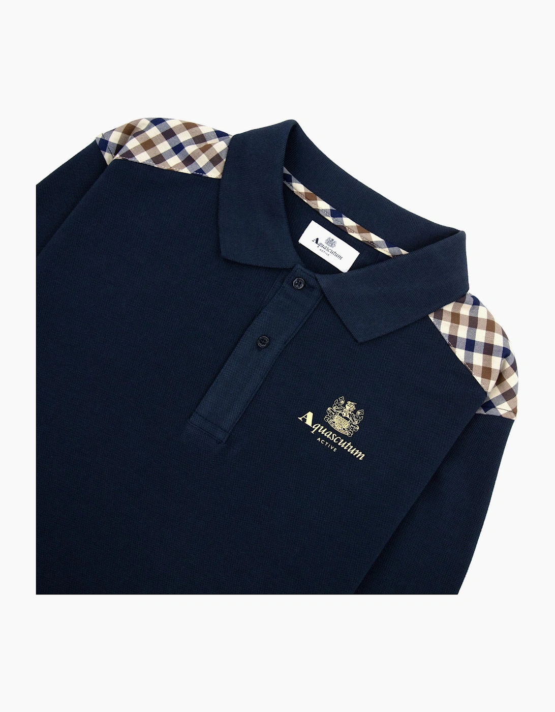 Aquascutum Stripes Piquet L/s Polo Navy 11