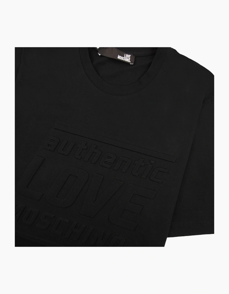 Love Moschino Authentic 3d Print T Shirt Black MX1