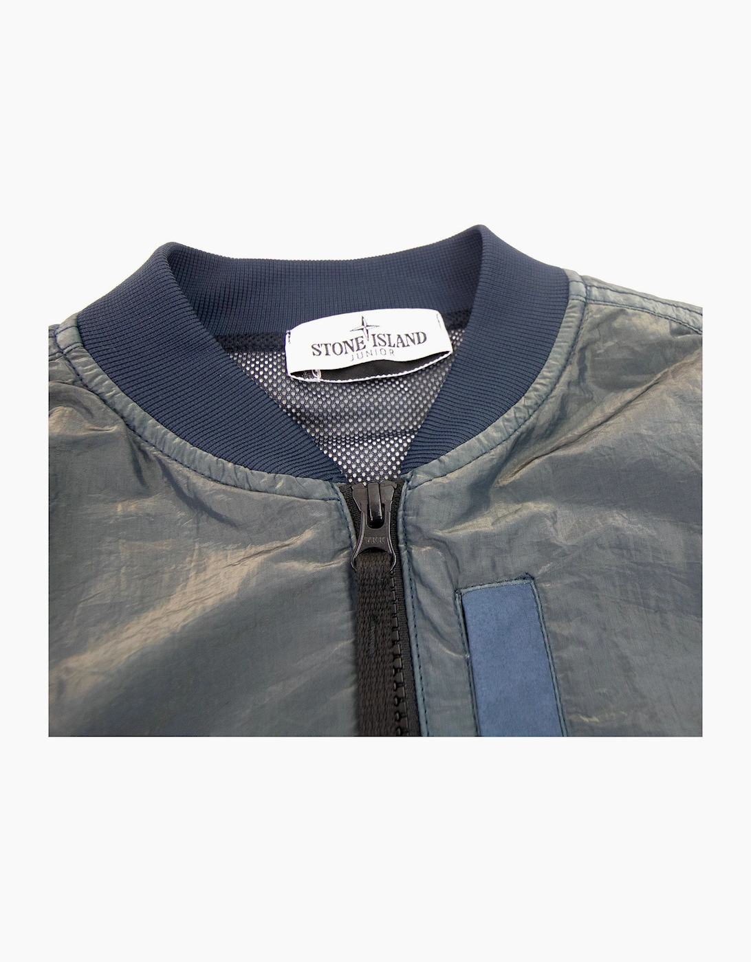 Stone Island Junior 40737 Iridescent Effect Bomber Jacket Green V2063