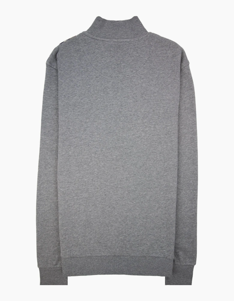 Aquascutum Cc Shoulder 1/4 Zip Sweatshirt Light Melange Grey 05