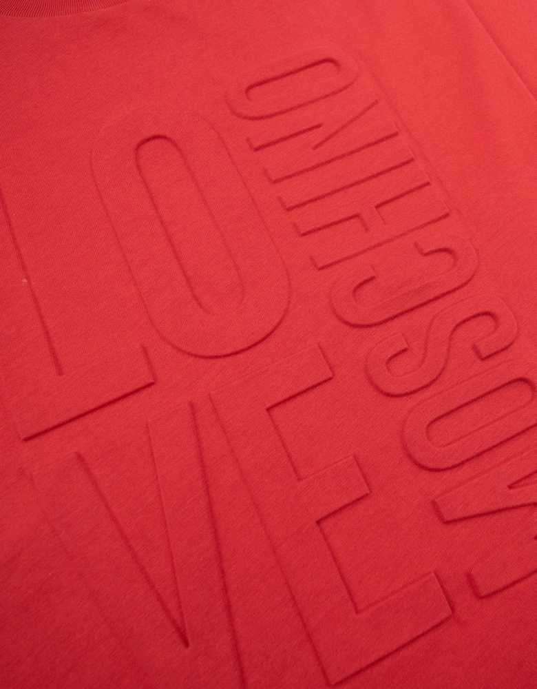 Love Moschino Embossed Logo T Shirt Red