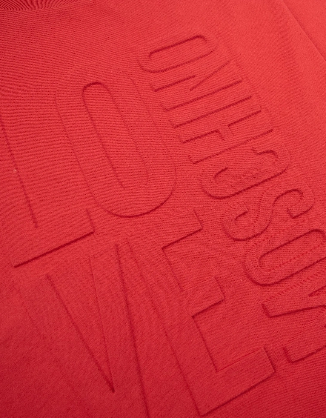 Love Moschino Embossed Logo T Shirt Red
