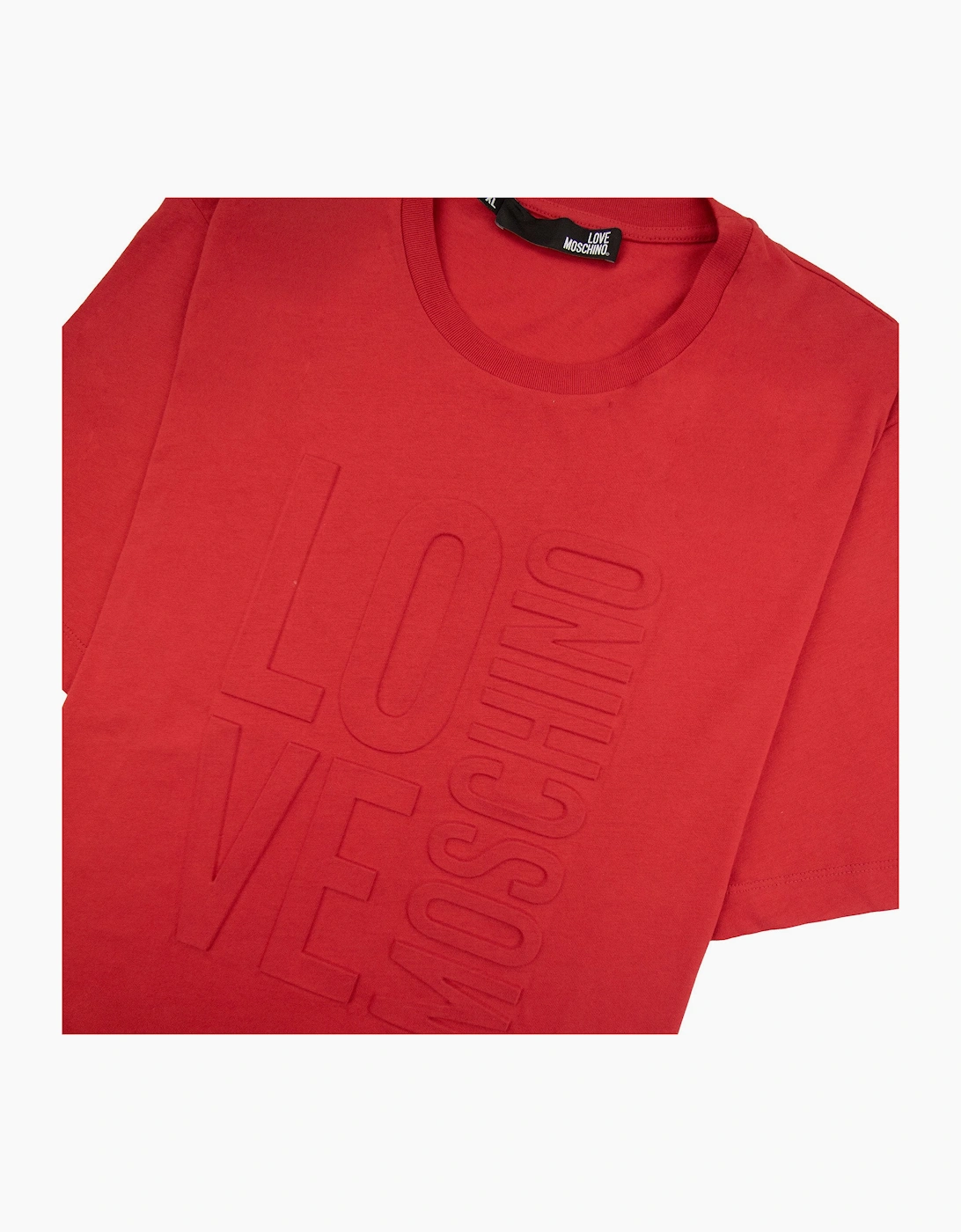 Love Moschino Embossed Logo T Shirt Red