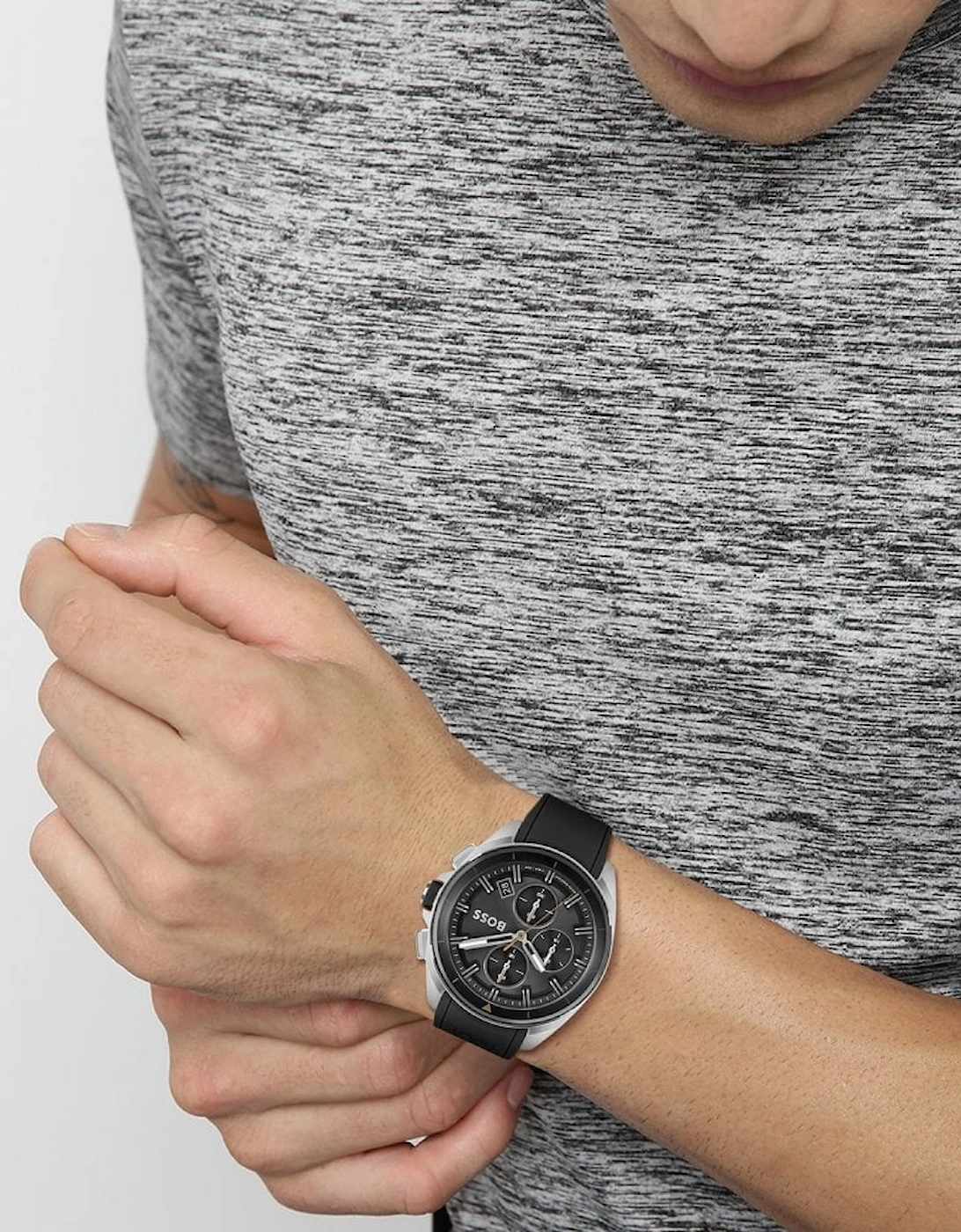 Hugo Boss Volane Rubber Strap Watch Black