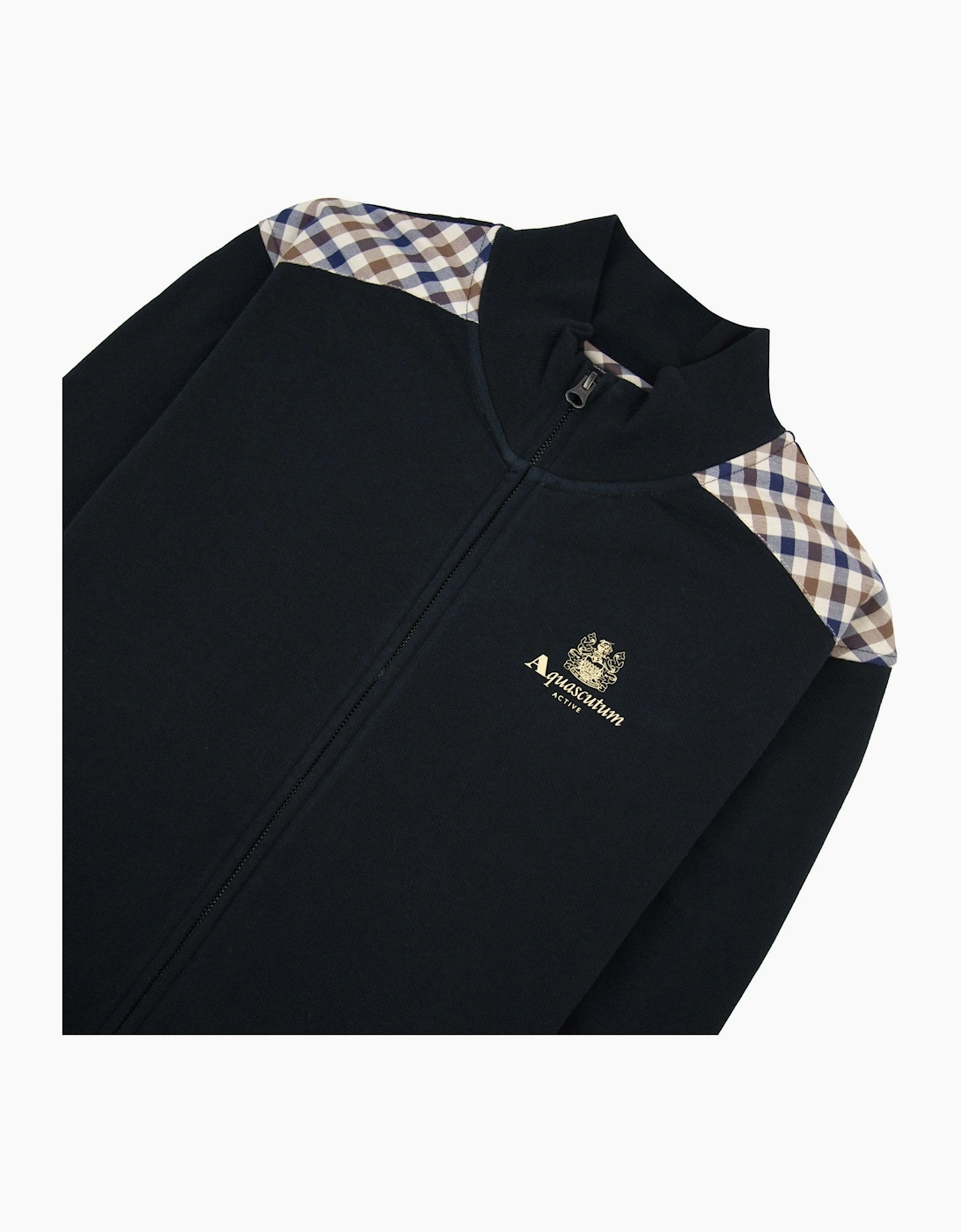 Aquascutum Cc Shoulder Fz Fleece Funnel Neck Black 16