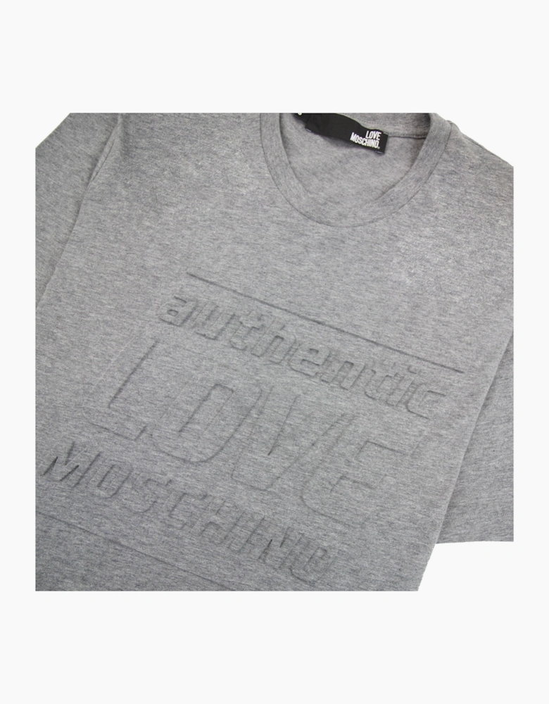 Love Moschino Authentic 3d Print T Shirt Grey MX1