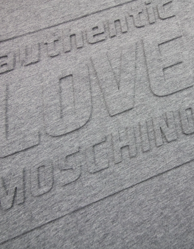 Love Moschino Authentic 3d Print T Shirt Grey MX1
