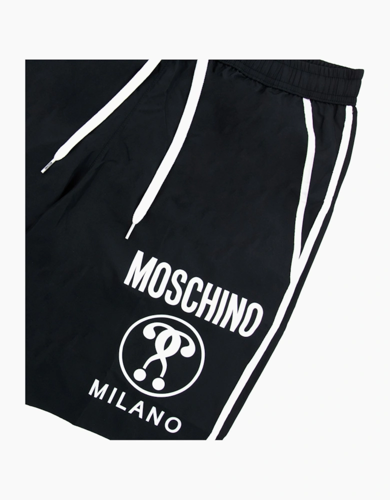 Moschino Underwear Double Question Mark Longwear Nylon Shorts Black