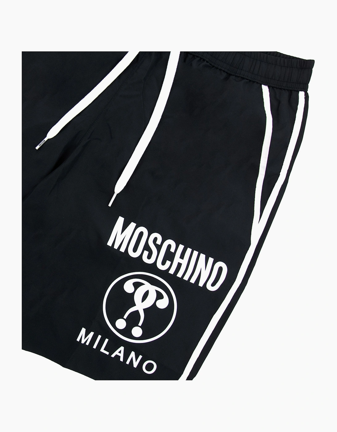 Moschino Underwear Double Question Mark Longwear Nylon Shorts Black