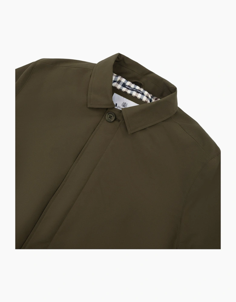 Aquascutum Shell Active Mid Trench Coat Army Green 06