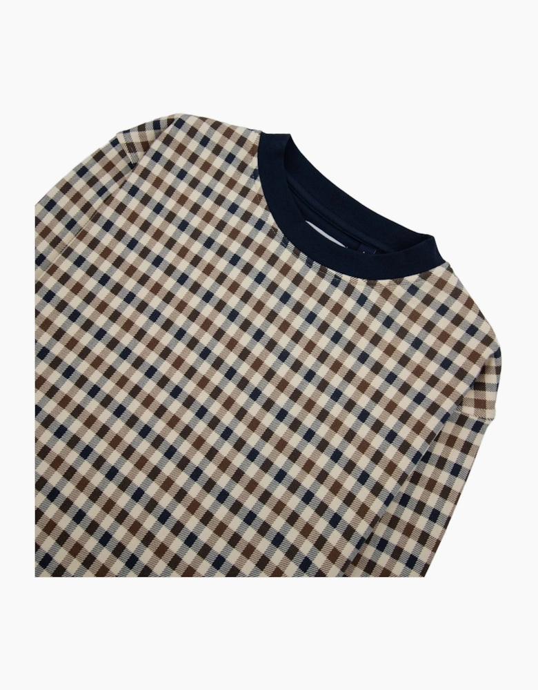 Aquascutum Iconic Crewneck Fleece Sweatshirt Club Check 28