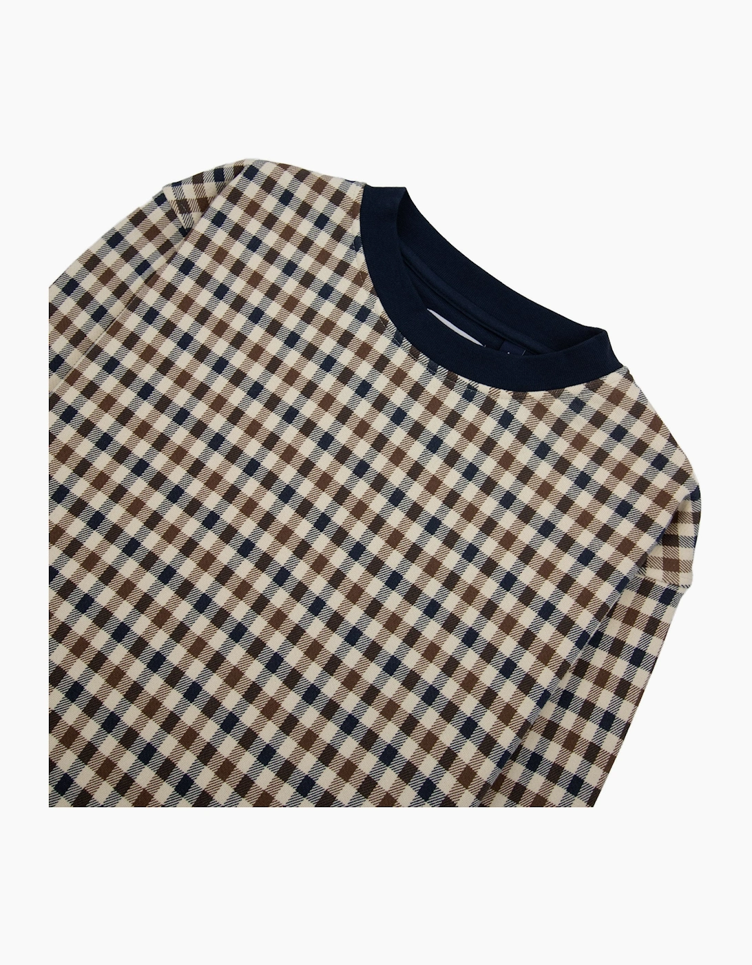 Aquascutum Iconic Crewneck Fleece Sweatshirt Club Check 28