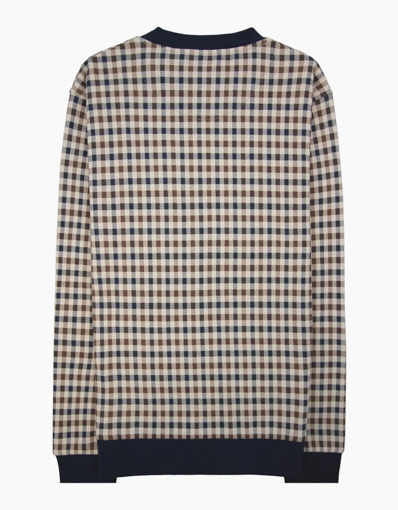 Aquascutum Iconic Crewneck Fleece Sweatshirt Club Check 28
