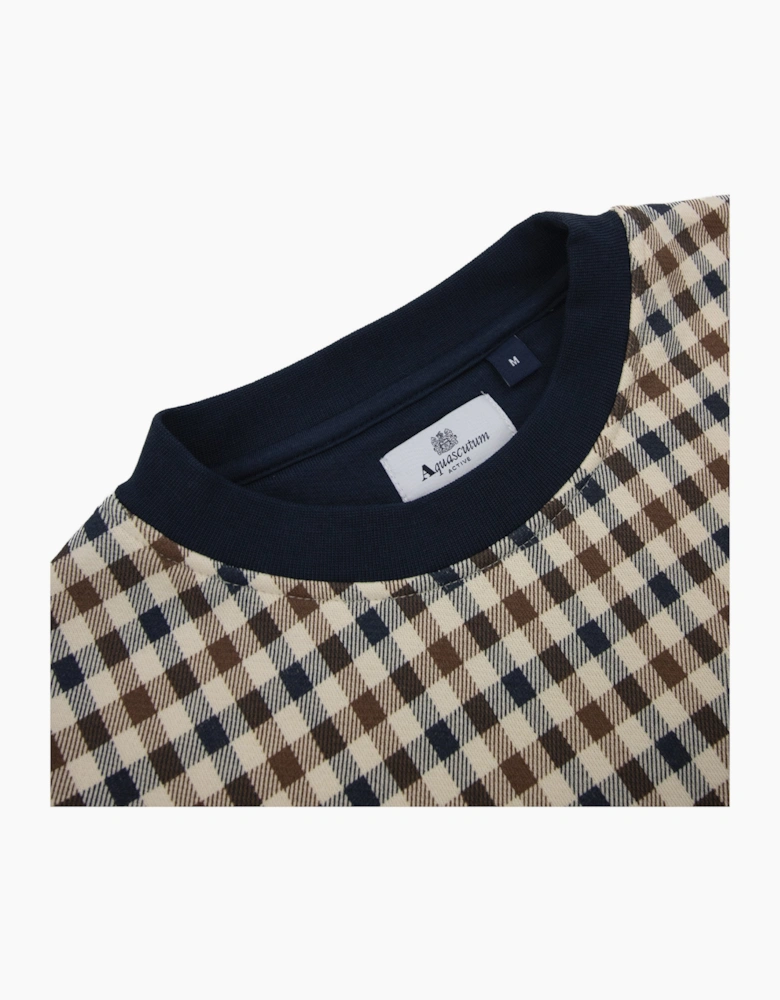 Aquascutum Iconic Crewneck Fleece Sweatshirt Club Check 28