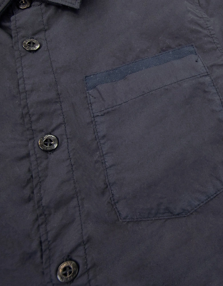 Stone Island Junior Arm Patch Classic Shirt Navy V0020