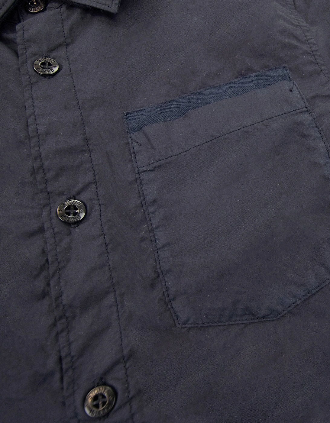 Stone Island Junior Arm Patch Classic Shirt Navy V0020