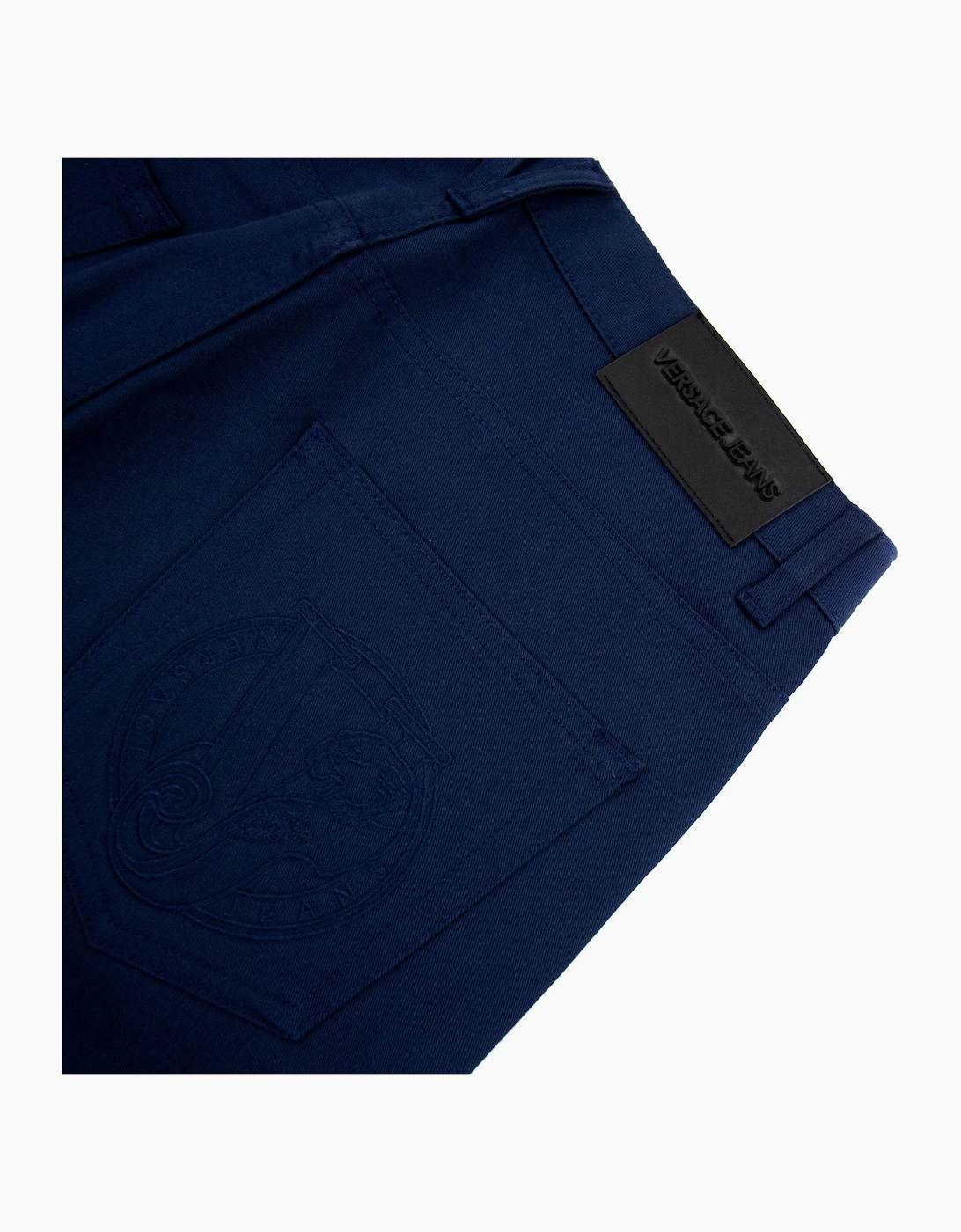 Versace Jeans Slim Fit Round Embroidered Jean Navy Blue