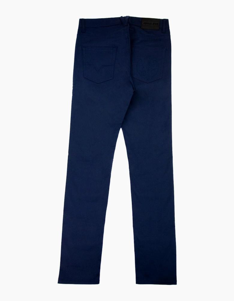 Versace Jeans Slim Fit Round Embroidered Jean Navy Blue