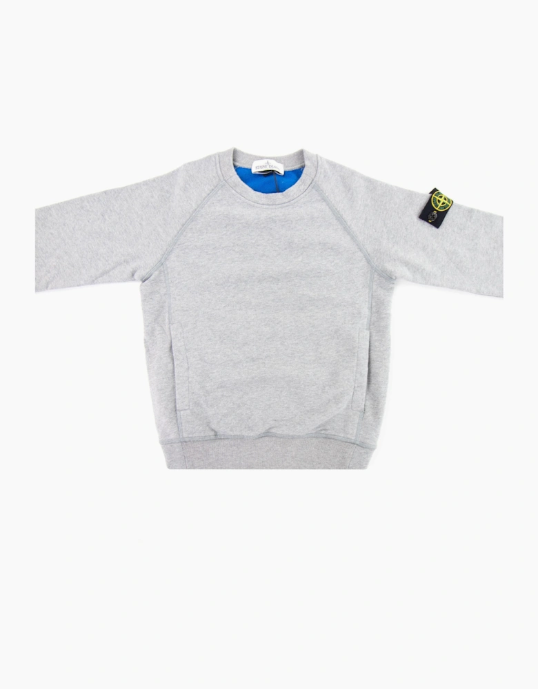 Stone Island Junior 60938 Pocket Crewneck Sweatshirt Grey/blue V0060