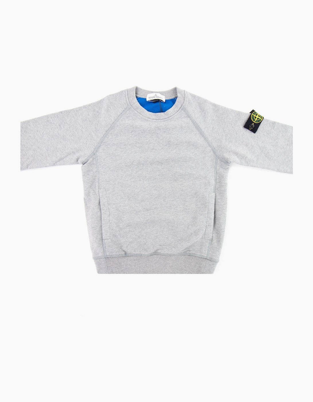 Stone Island Junior 60938 Pocket Crewneck Sweatshirt Grey/blue V0060