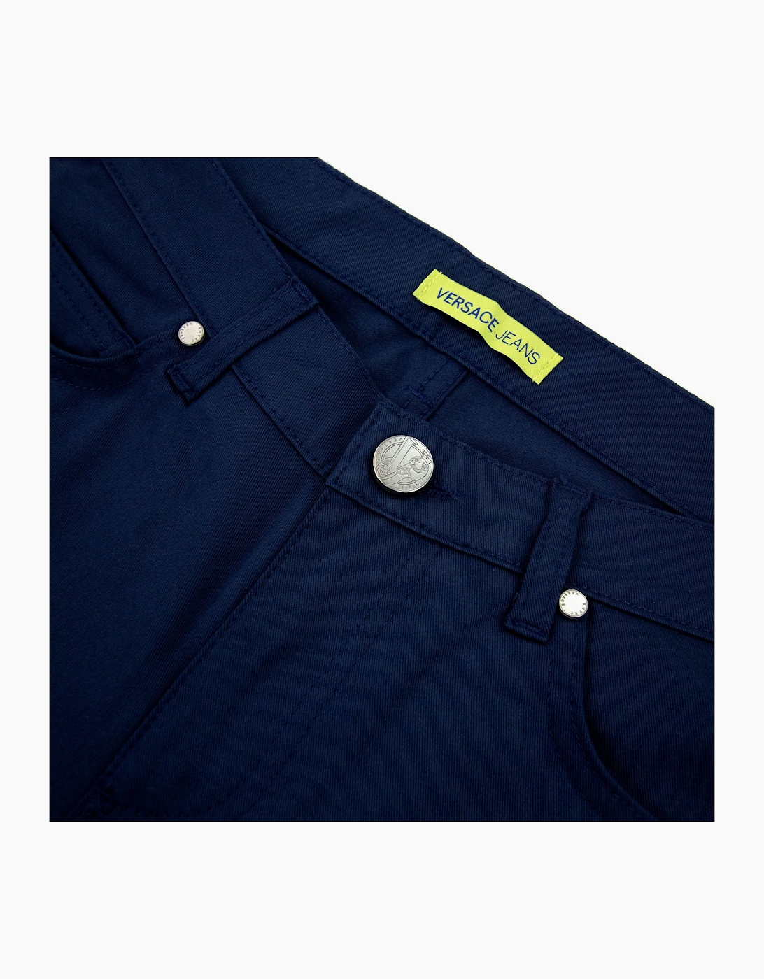 Versace Jeans Slim Fit Round Embroidered Jean Navy Blue