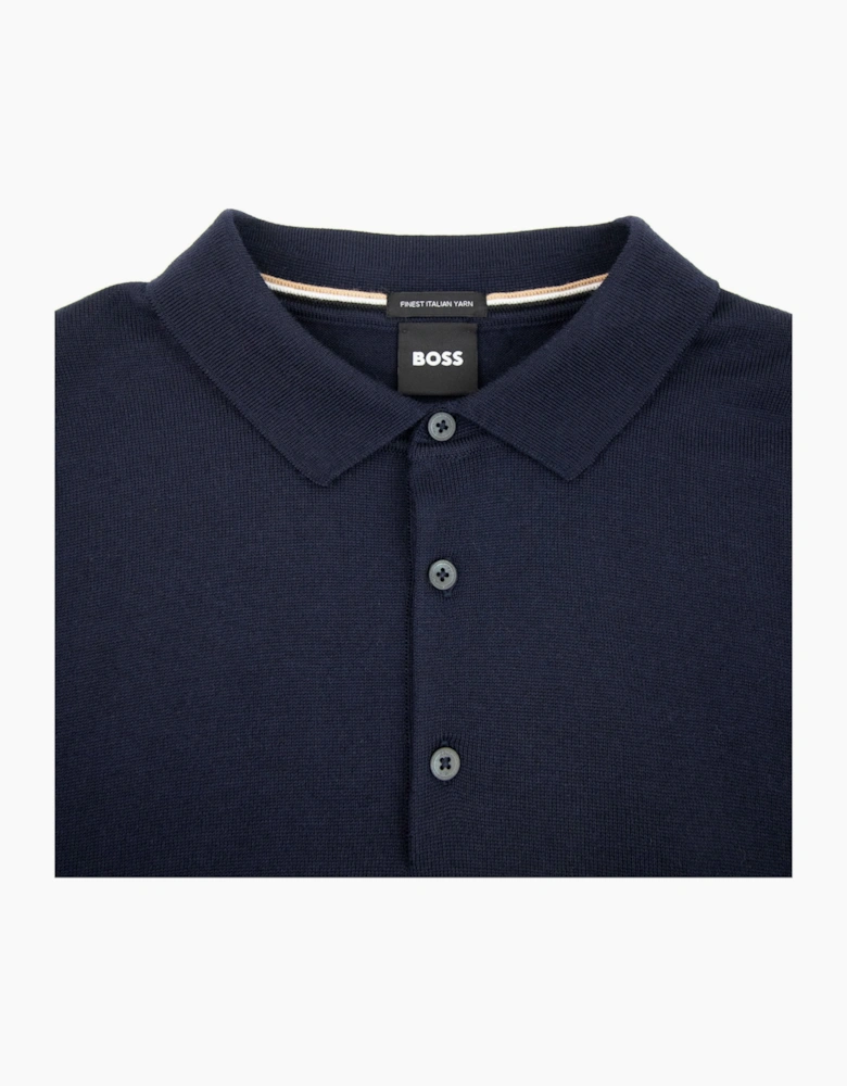Hugo Boss Bono-l Embroidered Logo Knitted Polo Dark Navy 404