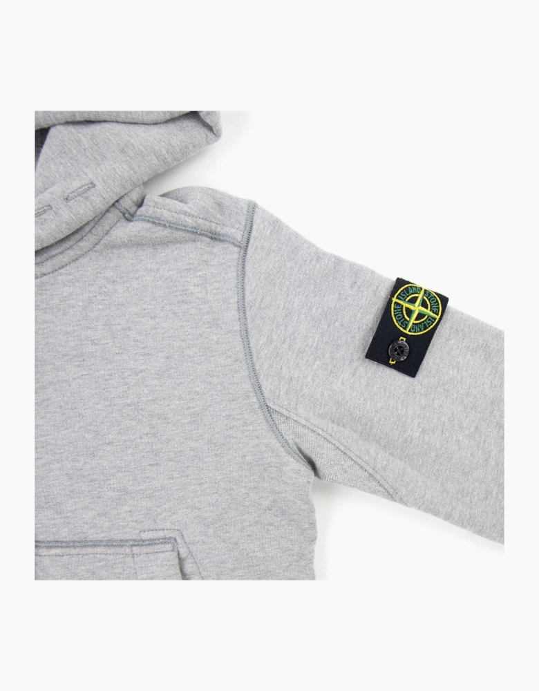 Stone Island Junior 60640 Hooded Zip Up Sweatshirt Grey V1064/V0M64