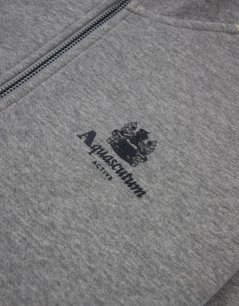 Aquascutum Cc Shoulder 1/4 Zip Sweatshirt Light Melange Grey 05