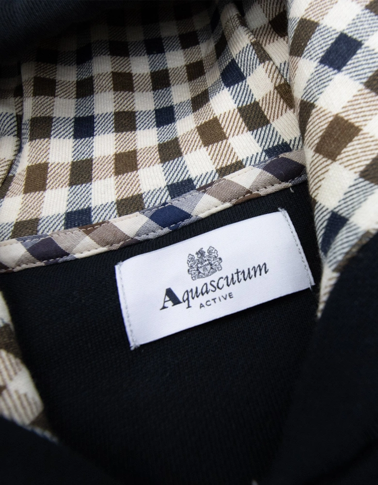 Aquascutum Small Logo Full Zipped Hoodie Black 16