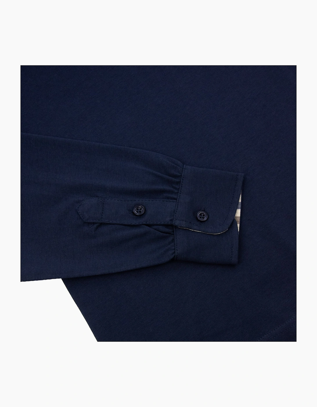 Aquascutum Club Check Collar L/s Polo Navy