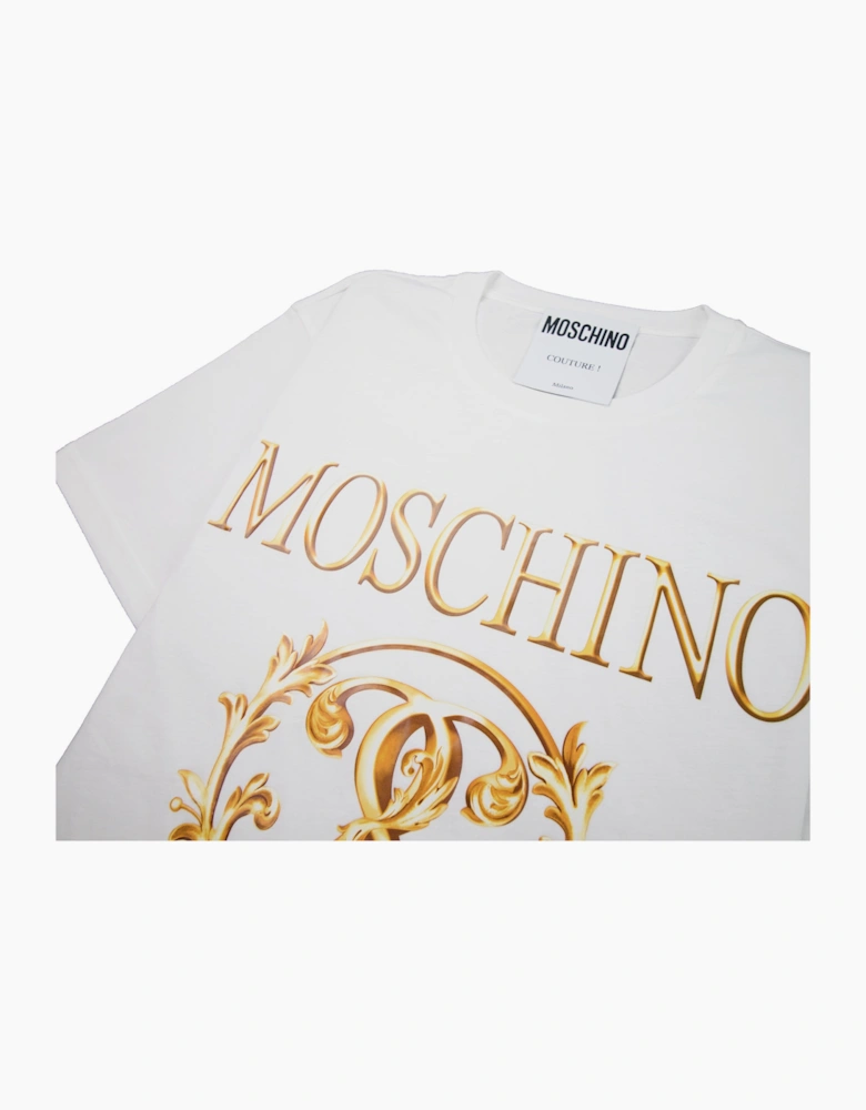 Moschino Couture Question Mark Jersey T-shirt Off White