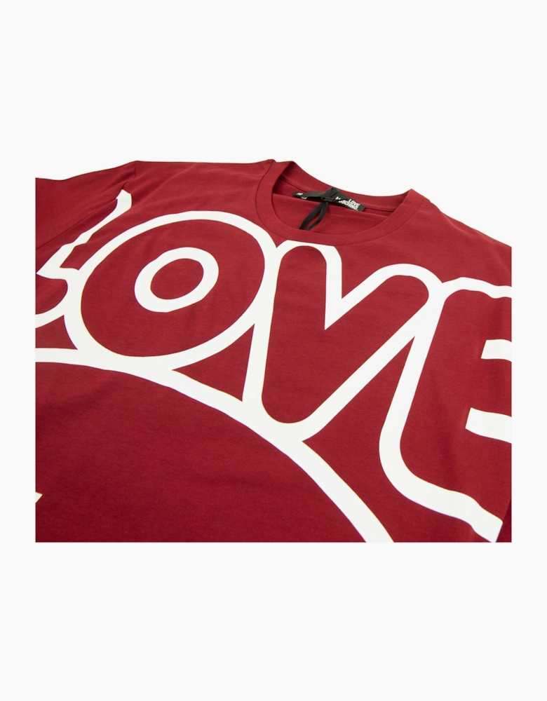 Love Moschino Love Peace Cotton T-shirt Red/white