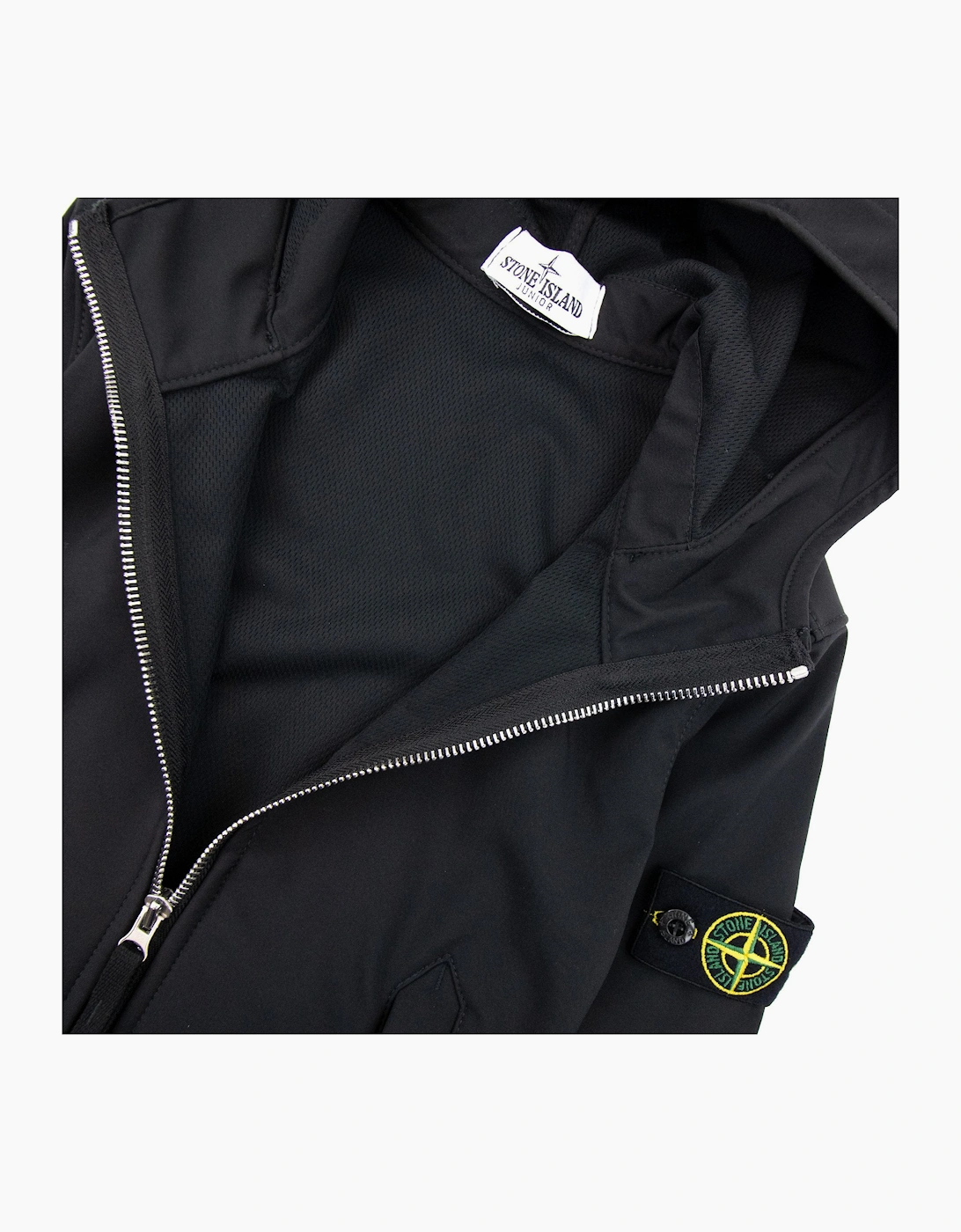 Stone Island Junior 640134 Light Soft Shell-r Jacket Black V0029