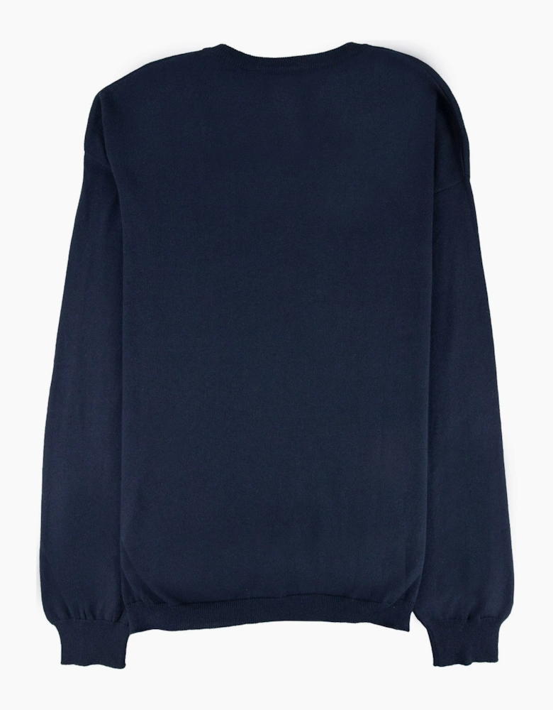 Love Moschino V Neck Knitted Sweatshirt Navy