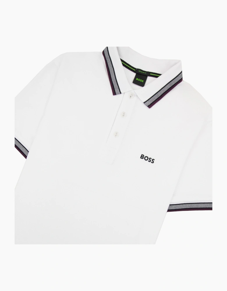 Hugo Boss Embroidered Logo Paddy Polo White 102