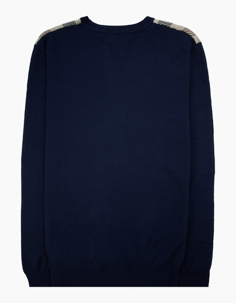 Aquascutum Active Club Check Lana Wool Sweater Navy 11