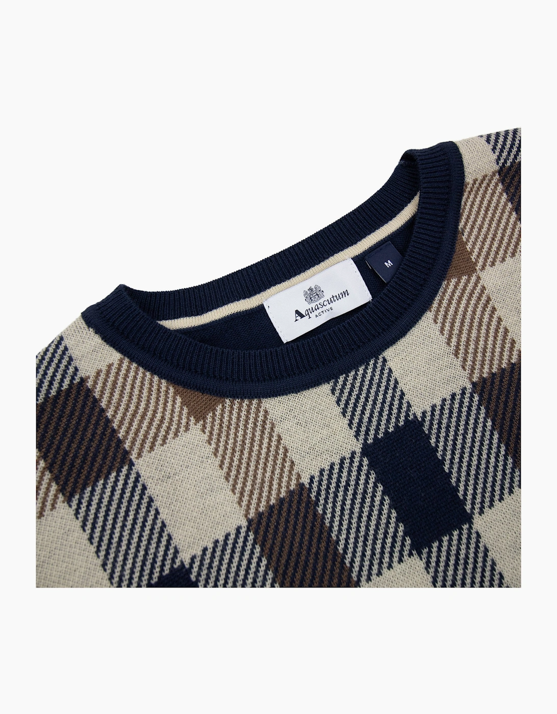Aquascutum Active Club Check Lana Wool Sweater Navy 11