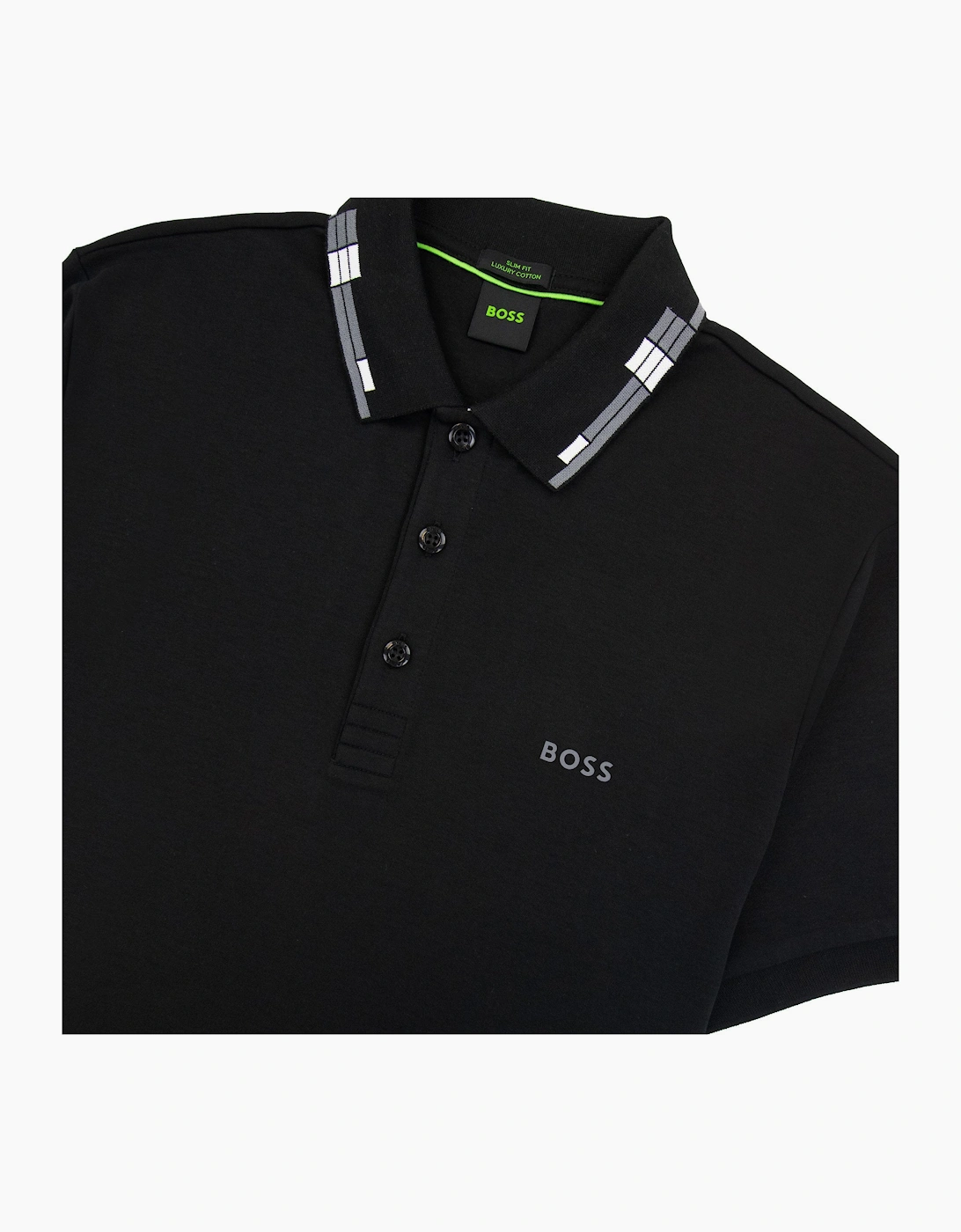 Hugo Boss Paule Slim Fit Laxury Cotton Polo Black 001