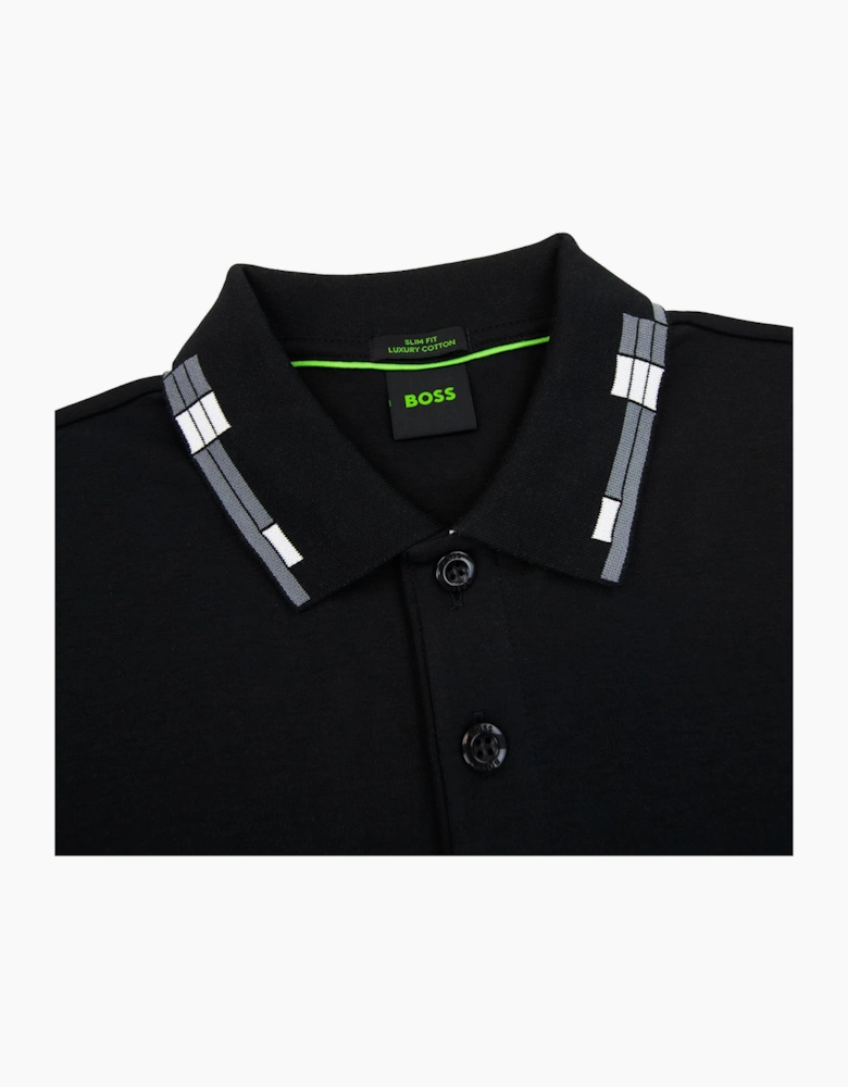 Hugo Boss Paule Slim Fit Laxury Cotton Polo Black 001