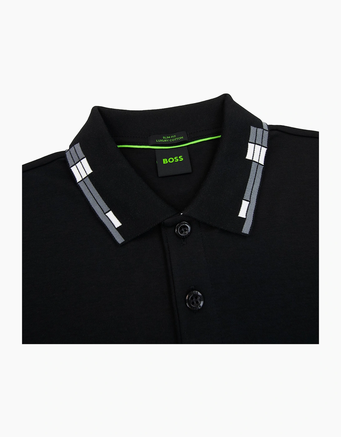 Hugo Boss Paule Slim Fit Laxury Cotton Polo Black 001