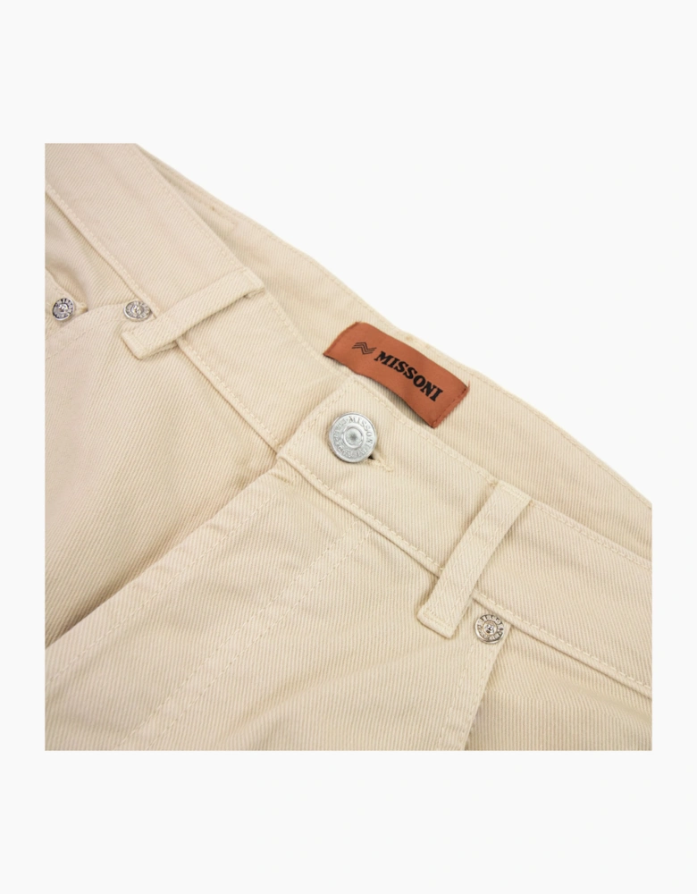 Missoni Knitted Inserts Stretchy 5 Pocket Trouser Cream S016s
