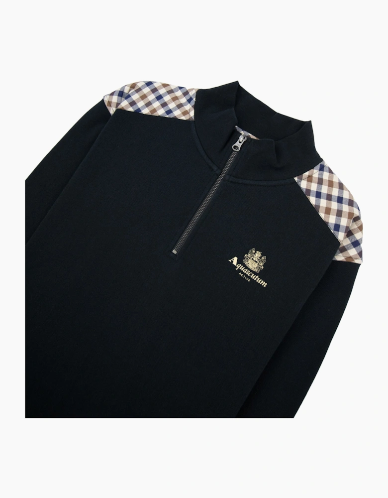 Aquascutum Cc Shoulder 1/4 Zip Sweatshirt 61 Black
