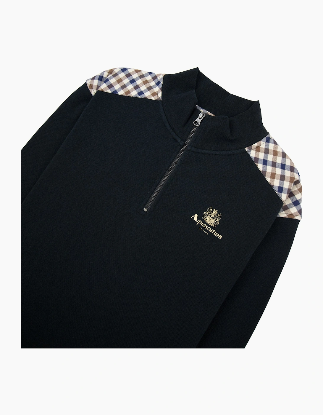 Aquascutum Cc Shoulder 1/4 Zip Sweatshirt 61 Black