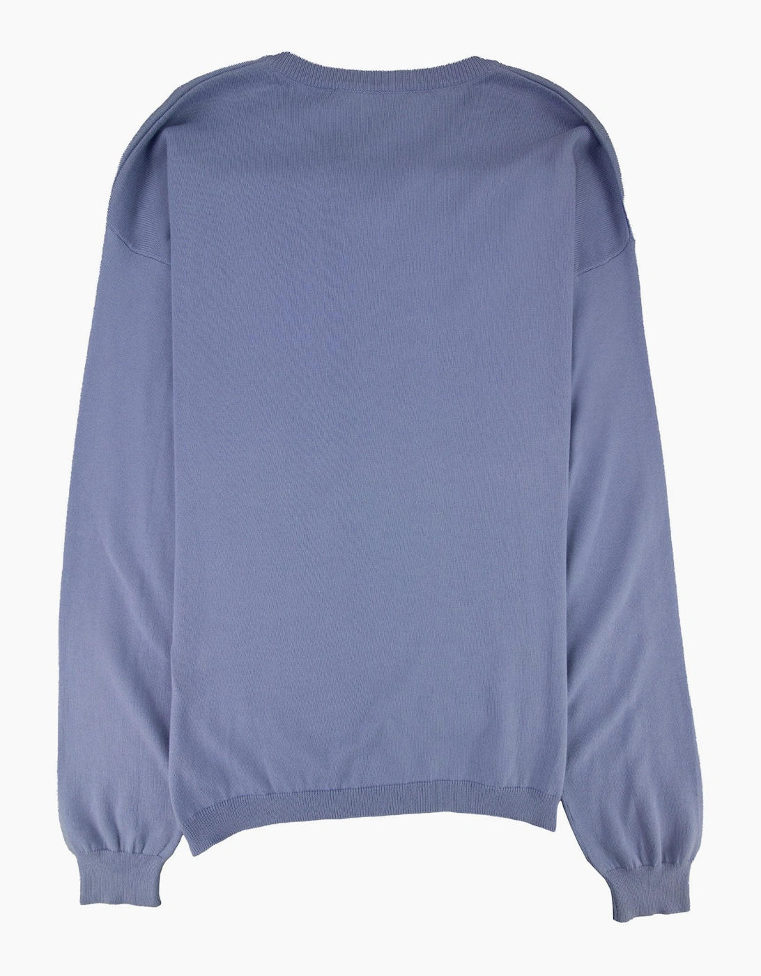 Love Moschino V Neck Knitted Sweatshirt Sky Blue