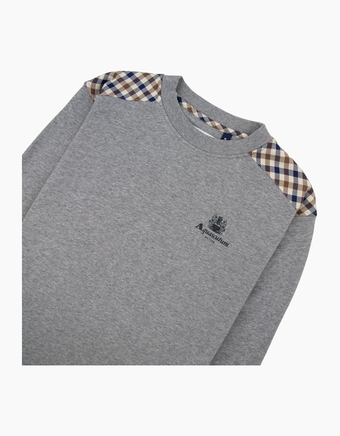 Aquascutum Cc Shoulder Crewneck Fleece Dark Grey Melange 53