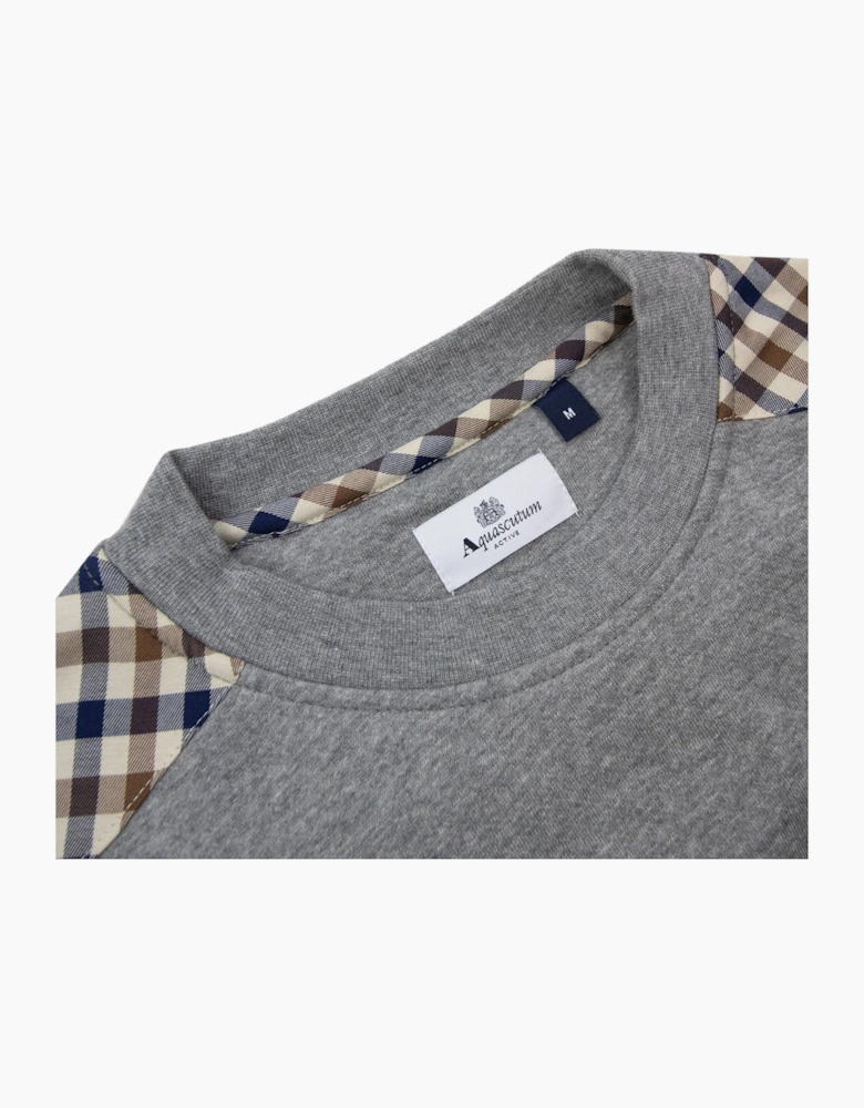 Aquascutum Cc Shoulder Crewneck Fleece Dark Grey Melange 53
