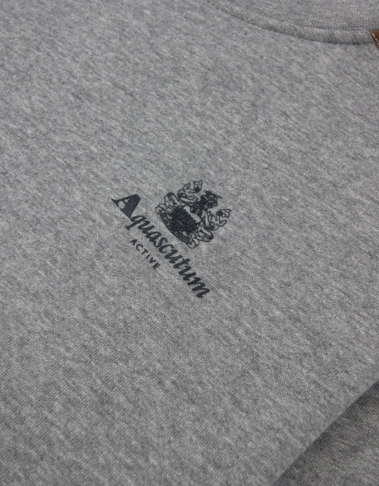 Aquascutum Cc Shoulder Crewneck Fleece Dark Grey Melange 53